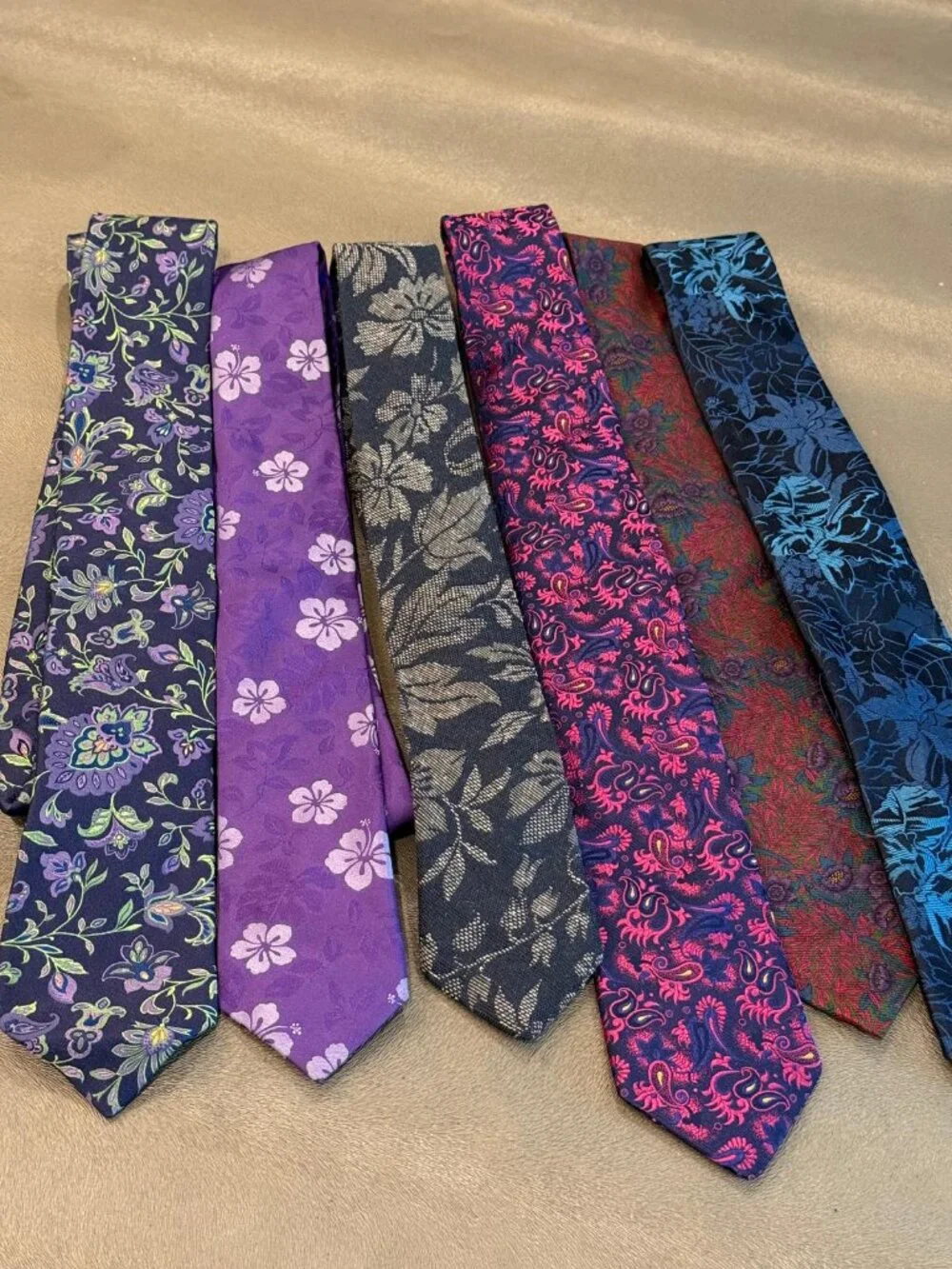 Lot of 6 Ted Baker Men's Floral Pattern Neckties